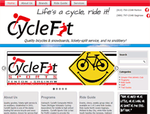 Tablet Screenshot of cyclefitmultisport.com